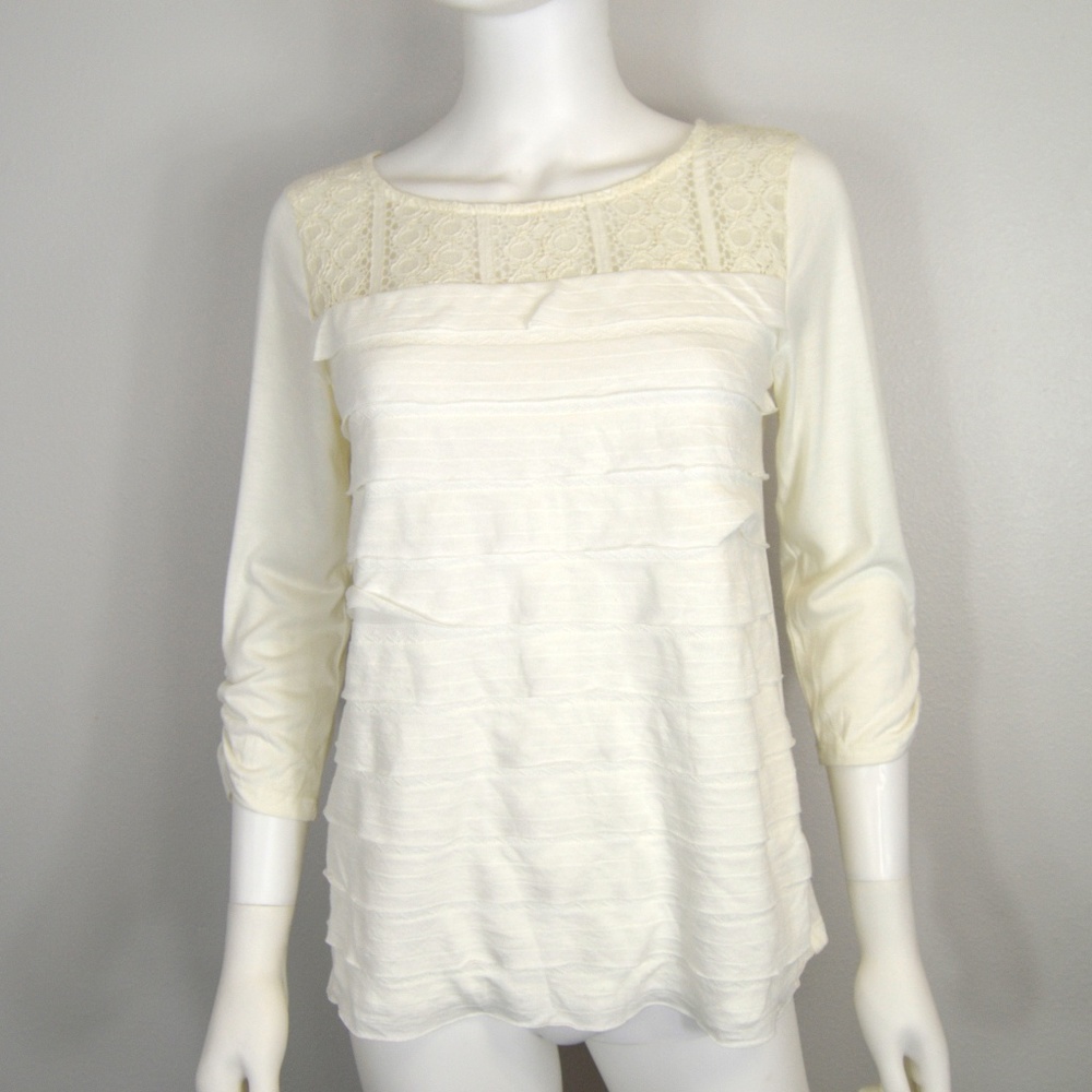 New Directions White Lace Top